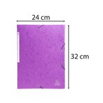 Chemises À Élastiques Carte Lustrée 3 Rabats Monobloc - Violet - X 50 - Exacompta