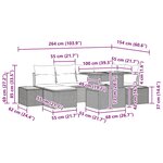 vidaXL Ensemble de salle à manger pour jardin 7 Pièces Beige  Noir