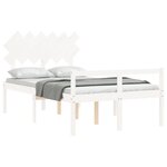 vidaXL Lit pour personne âgée sans matelas blanc bois massif