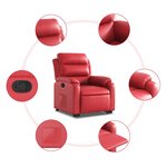 vidaXL Fauteuil inclinable Rouge Similicuir