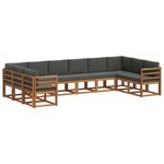 vidaXL Ensemble de canapés d'extérieur 10 pc Naturel et Anthracite