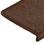 vidaXL Tapis d'escalier 15 pièces 65 x 21 x 4 cm Marron Bord rectangulaire