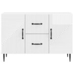vidaXL Buffet Blanc brillant 89 x 34 5 x 60 cm Bois d'ingénierie
