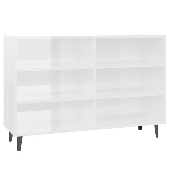 vidaXL Buffet blanc brillant 103 5x35x70 cm bois d'ingénierie
