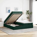 VidaXL Cadre de lit ottoman avec matelas vert foncé 180x200cm velours
