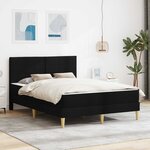 vidaXL Cadre de lit avec matelas Noir 120 x 190 cm Polyester