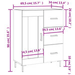 vidaXL Buffet gris béton 69 5x34x90 cm bois d'ingénierie