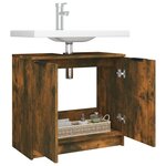 vidaXL Armoire de bain Chêne fumé 64 5x33 5x59 cm Bois d'ingénierie