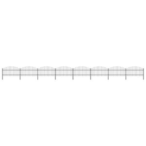 vidaXL Clôture de jardin à dessus en lance Acier (1-1 25)x13 6 m Noir