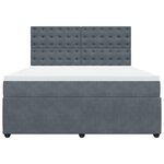vidaXL Sommier à lattes de lit et matelas Gris foncé 180x200cm Velours