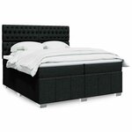 vidaXL Sommier à lattes de lit avec matelas Noir 200x200 cm Tissu