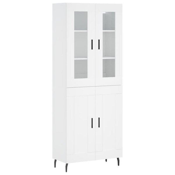 vidaXL Buffet haut Blanc 69 5x34x180 cm Bois d'ingénierie