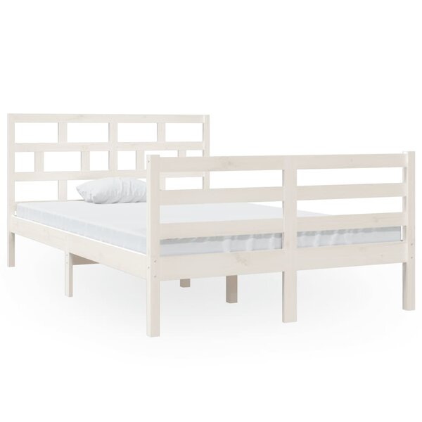 vidaXL Cadre de lit sans matelas blanc bois massif 120x200 cm