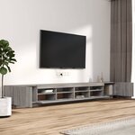 vidaXL Ensemble de meubles TV avec lumières LED 3 Pièces Sonoma gris