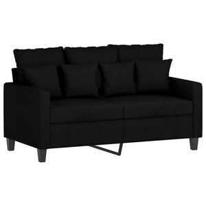 vidaXL Canapé à 2 places Noir 120 cm Tissu