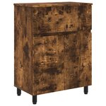 vidaXL Unité de vanité de salle de bain Chêne fumé 60 x 35 x 80 cm