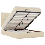 VidaXL Cadre de lit ottoman avec matelas crème 140x200 cm tissu