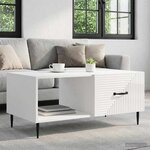 vidaXL Table basse Blanc brillant 90 x 50 x 40 cm Bois d'ingénierie
