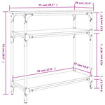 vidaXL Table console chêne fumé 75x29x75 cm bois d'ingénierie