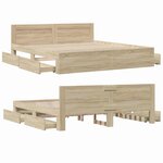 vidaXL Cadre de lit 2 Pièces Sonoma 193 x 203 cm Bois d'ingénierie