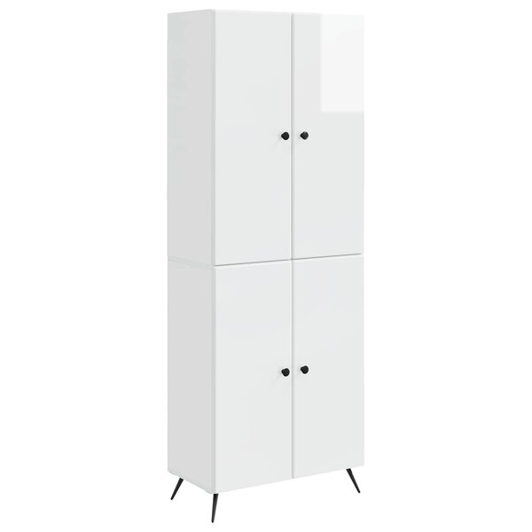 vidaXL Ensemble de Meubles 2 Pièces Blanc brillant Bois d'ingénierie