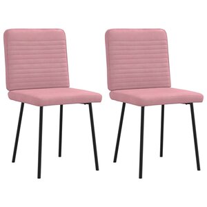 vidaXL Chaises à manger lot de 2 Rose Velours