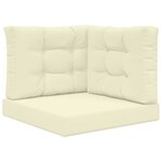 vidaXL Coussin de canapé d'extérieur 3 Pièces Crème Polyester