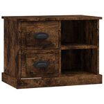 vidaXL Table de chevet chêne fumé 60x35 5x45 cm