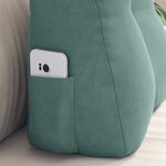 vidaXL Coussin de Dos Vert Mer 45 x 24 x 50 cm Velours