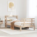 vidaXL Cadre de lit avec tête de lit sans matelas 100x200 cm