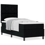 vidaXL Lit avec box spring et matelas noir 80x200 cm en tissu