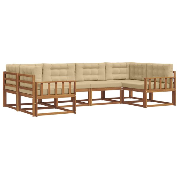 vidaXL Ensemble de canapés d'extérieur 6 Pièces Naturel et Beige