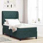vidaXL Lit à ressorts avec matelas Vert foncé 100 x 200 cm Velours