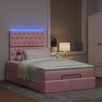 vidaXL Cadre de lit ottoman avec matelas rose 120x200 cm velours