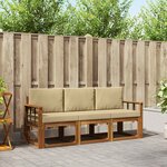 vidaXL Ensemble de canapés d'extérieur 3 Pièces Naturel et Beige