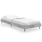 vidaXL Cadre de lit gris béton 75x190 cm bois d'ingénierie