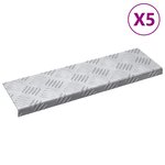 vidaXL Plaques à damier 5 Pièces Argent 60 x 18 cm Aluminium