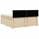 vidaXL Sommier à lattes de lit avec matelas Crème 180x200 cm Tissu