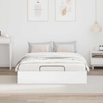 vidaXL Cadre de lit ottoman avec stockage Blanc 193 x 120 x 25 cm