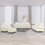vidaXL Ensemble de canapés 4 Pièces avec coussins crème velours