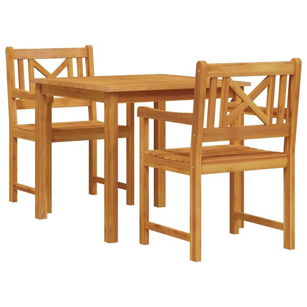 vidaXL Ensemble de salle à manger pour jardin 3 Pièces Marron