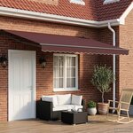 vidaXL Store rétractable manuel avec LEDs Marron et anthracite 4 × 3 m