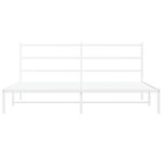 vidaXL Cadre de lit métal avec tête de lit blanc 183x213 cm