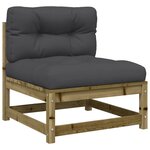 vidaXL Salon de jardin 5 Pièces avec coussins bois de pin imprégné