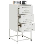 vidaXL Tables de chevet 2 Pièces blanc 36x39x78 cm acier