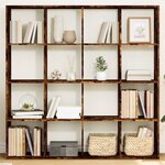 vidaXL Bibliothèque chêne fumé 137 5x29x137 5 cm bois d'ingénierie