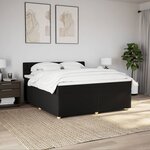 vidaXL Sommier à lattes de lit avec matelas Noir 180x200 cm Tissu