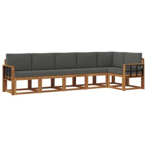 vidaXL Ensemble de canapés d'extérieur 6 pc Naturel et Anthracite