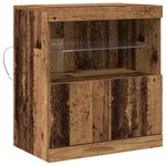 Buffet vidaXL avec lumières LED en bois ancien 60x37x67 cm