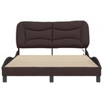 vidaXL Cadre de lit avec LED sans matelas marron foncé 140x190cm tissu